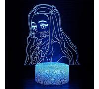 (As show, One size) 3D Night Light Kamado Nezuko Demon Slayer Merch Table Lamp Anime Lamp Timer Room Dcor for Boys Age 6 7 8 9 10 Year Old Boys Gift
