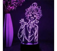 (As show, One size) 3D Night Lights for Boys Girls Anime The Promised Neverland Figure Emma Led Night Light Manga Figurine 3D Table Lamp Lamp led Night Light for Kids 16