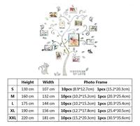 (As show, One size) 3D Tree Wall Stickers - Family Tree Wall Decor Black Trunk Family Tree Picture Frame DIY Photo Frame Wall Decals Family Tree (Black, Large)