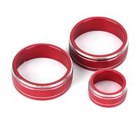 (As show, One size) 3Pcs Air Conditioning Knob Trim Decorative Frame Circle Cover Fit Compatible Honda Fit/Jazz/XRV