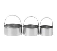 (As show, One size) 3Pcs Classic Stainless Steel Round Biscuit Cutter Circle Cookie Cutters Pastry Dough Cutter with Handle (Plain Edge)
