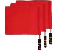 (As show, One size) 3pcs Referee Flag Stainless Steel Command Flag Red Signal Flag Safety Signal Flags