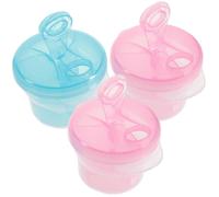 (As show, One size) 3Pcs Rotating Milk Powder Box Baby Milk Powder Storage Container Portable Storage Box (Pink, Blue, Orange)