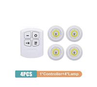 (As show, One size) 3W Super Bright Cob Under Cabinet Light LED Wireless Remote Control Dimmable Wardrobe Night Lamp Home Bedroom Closet Kitchen