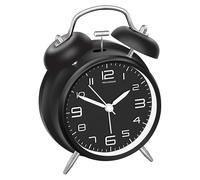 (As show, One size) 4 Inches Twin Bell Loud Alarm Clock For Heavy Sleepers, Backlight, Battery Operated Old Fashioned Alarm Clock For Bedrooms (black)