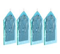 (As show, One size) 4 Pack (135x70cm) Hanging Vacuum Storage Bag Suits Coats Jackets Vacuum Sealer Bag Blue