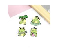 (As show, One size) 4 Pack Cute Frog Enamel Brooch Pins Cartoon Animal Brooch Pins for Backpacks Badges Hats Bags Lapel Pins Accessory for Women Girls Kids Gift