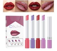 (As show, One size) 4 Pack Mini Glitter Cigarette Lipstick Sets Lip Kit,for Women Makeup Metallic Lip Gloss