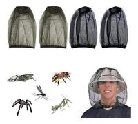 (As show, One size) 4 Pack Mosquito Net Face Mask Mosquito Net Head Cover Insect Head Net Mosquito Net Hat Anti Mosquito
