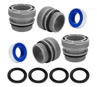 (As show, One size) 4 Pack Pool Hose Conversion Adapters Kit for Intex & Coleman Pools