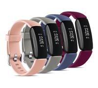 (As show, One size) 4 Pack Replacement Bands Compatible for Fitbit Inspire 2, Adjustable Accessory Soft Silicone Sport Wristband for Women Men, Blue Gray/Pink/Gary/Fuchsi