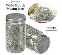 (As show, One size) 4 Pack Sprouting Jar Screen Lids, 304 Stainless Steel Sprouting Lids For Wide Mouth 32 Oz Mason Jars (excluding Bottles)