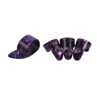 (As show, One size) 4 Pcs Adjustable Finger Thumb Picks Plastic Finger Picks Replacement Guitar Thumbpicks Stringed Instrument Accessories purple