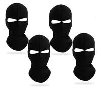 (As show, One size) 4 Pcs Balaclava 2 Hole Full Face Ski Mask - Unisex Black Lycra Skimask For
