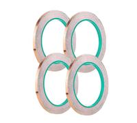 (As show, One size) 4 Pcs Copper Foil Tape Double-Sided Conductive Adhesive Heat Resistant Tape for Stained Glass(6mm*20m) XinHang