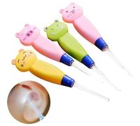 (As show, One size) 4 PCS Luminous Ear Cleaner Spoon, Ear Cleaner, Cleaning Cleaning Spoon with Light Spoon Dig Ear Care Tool for Child Adult (Random Color)