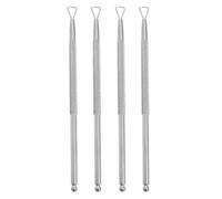 (As show, One size) 4 Pcs Stainless Steel Cuticle Pusher Triangle Cuticle Peeler Scraper Gel Remover Nail Polish Nail Art Remover Tool for Manicure Beauty Salon(Silver)
