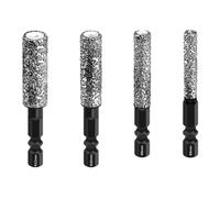 (As show, One size) 4 Piece 1/4" Hexagonal Shank Diamonds Drill Bit Set for Dry Drilling Grinding In Tiles Bricks and Various Hard Surfaces