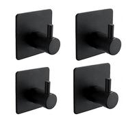 (As show, One size) 4 Pieces 3M Adhesive Hook, Bathroom Wall Adhesive Hook, Kitchen Towel Hook, Picture Hanger Without Drilling, Stainless Steel Adhesive Self-Adhesive Ho