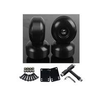 (As show, One size) 4 Pieces (Black) Skateboard Wheels 52mm 95A, PU Resilience 80% Replacement Casters with ABEC-9 608 RS Ball Bearings for Skateboard Skateboards Roller