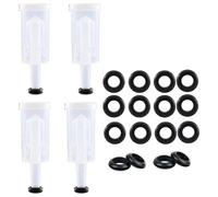 (As show, One size) 4 Pieces Fermentation Plugs, Airlock Fermentation, Fermentation Valves, Versatile Plastic Fermentation Lock with 20 Black Ailicone Grommets for Storin