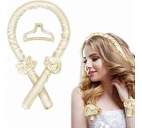 (As show, One size) 4 Pieces Heatless Curly Tape, Heatless Hair Curler, Soft Sleep Curlers, DIY Hair Styling Tools, for Long Medium Hair