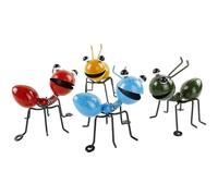 (As show, One size) 4 Pieces Metal Ant Decoration Ant Wall Decor Garden Decoration for Ants Cute and Colorful Insects for Garden, Lawn and Home Wall Decor