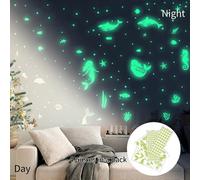 (As show, One size) 4 sheets (green light) Glow in the dark stars, fluorescent sticker light dots, fluorescent stickers for your starry sky, ceiling glow in the dark star