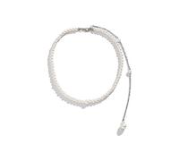 (As show, One size) 40+23cm1 sexy backdrop necklace with imitation pearl pendant, backless chain, bikini decoration accessories for women and girls, Imitation pearls