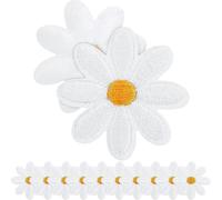 (As show, One size) 40 Pieces Daisy Flower Patch Flower Applique Iron-on Patches Embroidered Decorative Patches for DIY Decoration T-Shirt Backpack Hoodies Shoes Bags, 1.