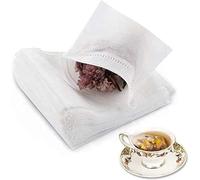 (As show, One size) 400Pcs Disposable Tea Filter Bags Empty Cotton Drawstring Bag Filter Tea Bags for Loose Leaf (9 x 7cm)