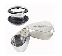 (As show, One size) 40X Mini Jewelry Magnifying Glass with LED Money Checking Light Handheld Identification Jewelry Appraisal Loupe
