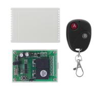 (As show, One size) 433Mhz Wireless Remote Control RF Remote for Garage Door Gate LED DC12V 2CH Universal Relay Receiver and Transmitter Black