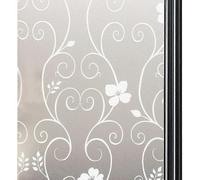 (As show, One size) (45x400cmAdhesive Anti-Peek Window Film for Privacy Glass Electrostatic Window Film Opaque Glazing Decorative Window Film, Anti-UV, White Flower