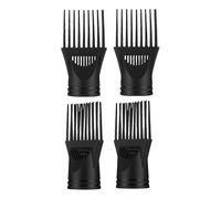 (As show, One size) 4pcs Blow Dryer Comb Attachment Air Dryer Blower Concentrator Nozzle Brush Attachments For Hairdressing Styling Salon Tool (black)