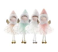 (As show, One size) 4pcs Christmas Tree Pendants Plush Angel Pendant Plush Doll Decoration Angel Doll Hanging Decor