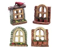 (As show, One size) 4pcs Creative Landscape Ornament Micro Ornament Lovely Flower Pot Decoration (Random style)