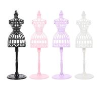 (As show, One size) 4pcs Doll Clothes Display Rack Miniature Mannequin Model Doll House Accessory Mini Doll Costume Holder