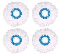 (As show, One size) 4Pcs Microfiber Mop Heads, Round Replacement Mop Heads 360 Rotation Mop Heads for Floor Cleaning (Diameter 16cm)