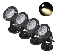 (As show, One size) 4PCS Outdoor Lights with Base 10W 220V IP65 Waterproof Adjustable Spotlight Led Garden Lamp Lighting for Pathways Plants Balcony Terrace Hotel Lawn LE