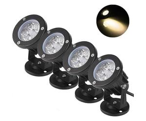 (As show, One size) 4PCS Outdoor Lights with Base 10W 220V IP65 Waterproof Adjustable Spotlight Led Garden Lamp Lighting for Pathways Plants Balcony Terrace Hotel Lawn LE