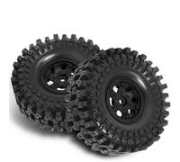 (As show, One size) 4PCS Plastic Wheel Hub 1.9inch Rubber Rock Tyres Wheel Tires compatible with 1:10 RC Crawler Car Axial SCX10 TR