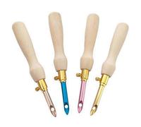 (As show, One size) 4PCS Punch Needle Embroidery Kit Wood Yarn Punch Needle Crochet Embroidery Pen DIY Craft Sewing App