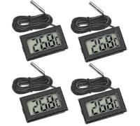 (As show, One size) 4x Digital Lcd Thermometer Temperature Monitor With External Probe For Fridge Freezer Refrigerator Aquarium QUS