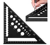(As show, One size) 5 in 1 Carpenter's Square, Multifunction Carpenter's Square 180 mm, Aluminum Ruler, Protractor from 45 to 90 Degrees, Squares for DIY Tools