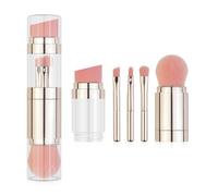 (As show, One size) 5 in 1 Makeup Brushes Set Cosmetic Brushes Including Eyeshadow Brush Lip Brush Face Brush Foundation Brush Powder Puff Convenient for Go Out Daily Mak