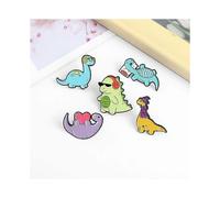 (As show, One size) 5 Pack Cute Cartoon Dinosaur Enamel Pin Set Brooch Pins Animal Pattern Lapel Pins Accessory for Backpacks Badges Hats Bags As Women Girls Kids Gift