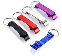 (As show, One size) 5 pcs Beer Opener Metal Bottle Opener Keychain Bottle Opener Corkscrew Box Beer Bottle Opener Key Ring Mini Beer Bottle Opener aluminum metal Practica