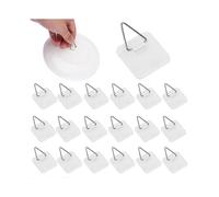 (As show, One size) 50 Pieces Plate Hangers Invisible Plate Hanger Hanging Hooks Plastic Self-adhesive Wall Plate Hanger Plate Holders