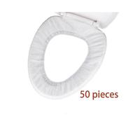 (As show, One size) 50 white disposable non-woven toilet seat cushions, independent thick, ordinary travel toilet seat ring, toilet seat